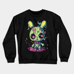 Mystical Minty Spooky Bear: The Kawaii Chibi Bear Zombie Crewneck Sweatshirt